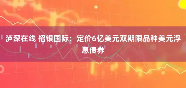 泸深在线 招银国际：定价6亿美元双期限品种美元浮息债券